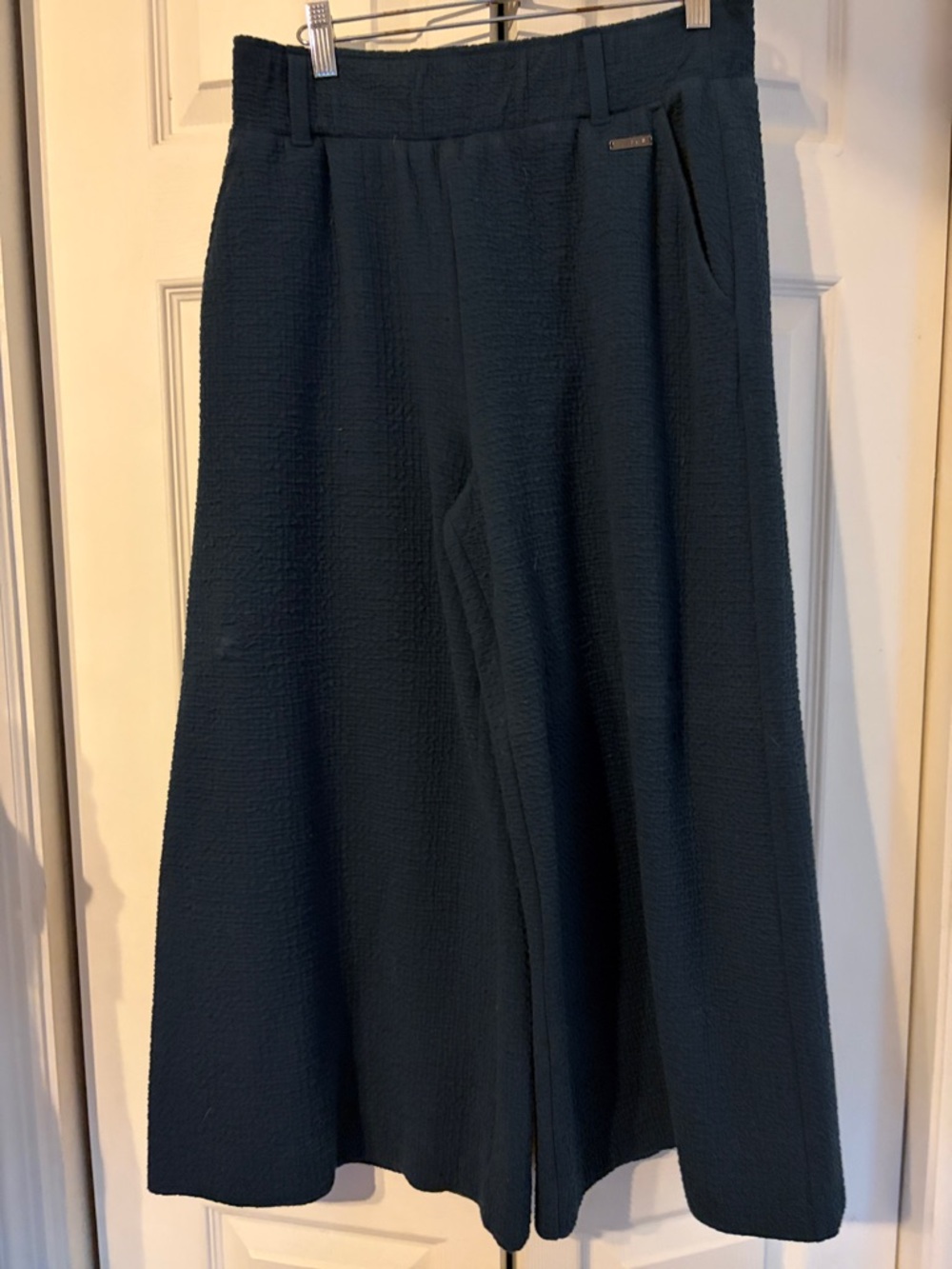 Sweaty Betty Textured Wide Leg Pants in Deep Teal